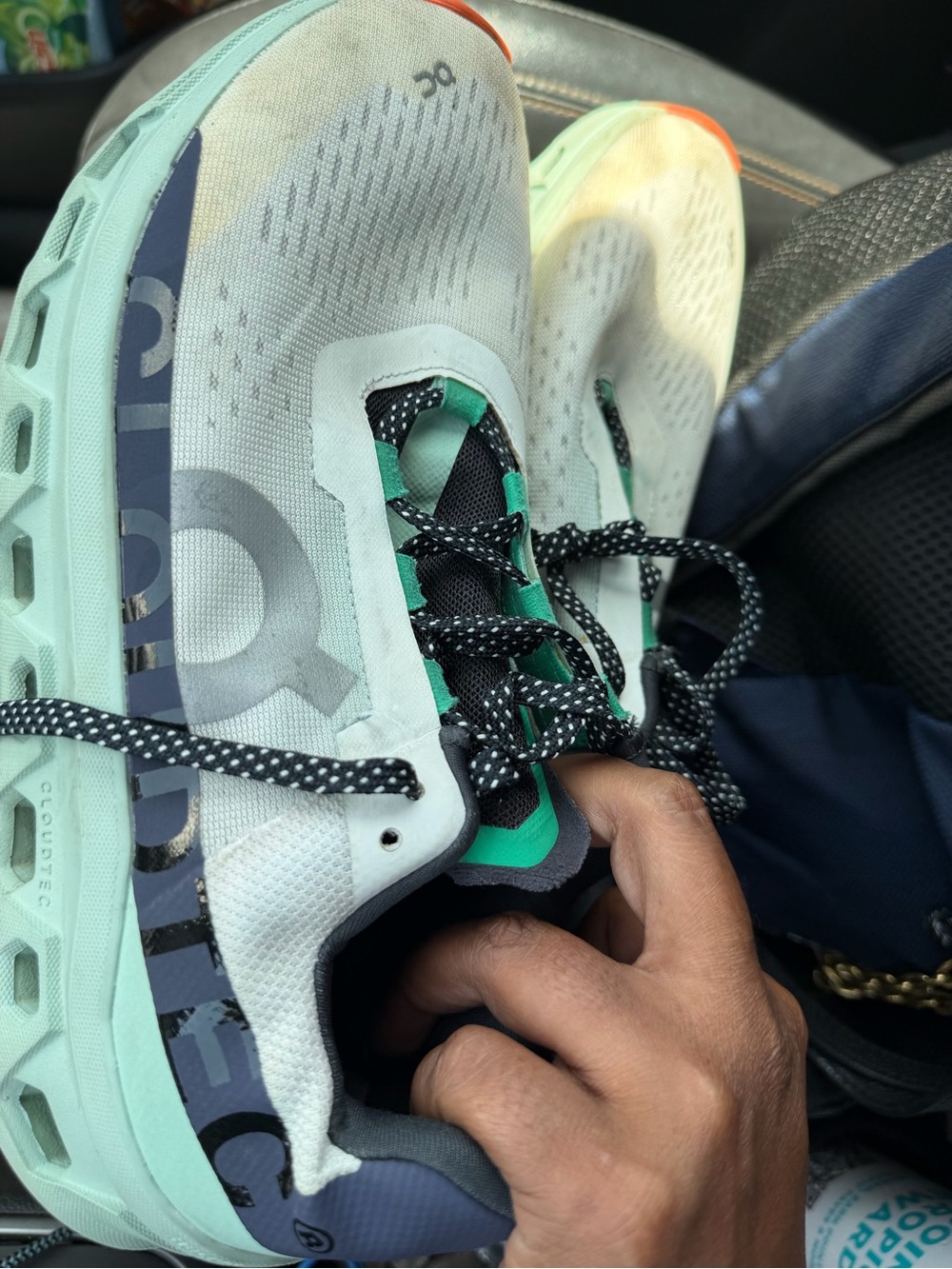 On Cloudrunning Women's Mint and Black Sneakers